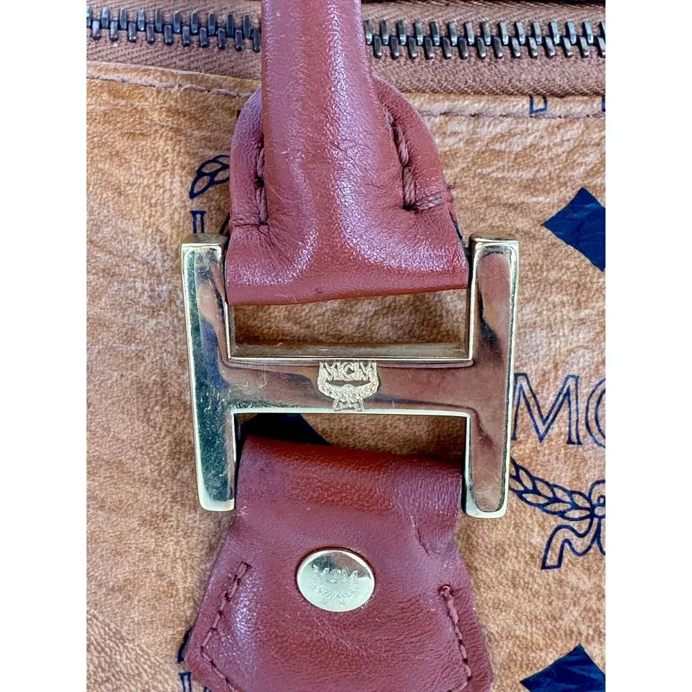 Vintage MCM Visetos Cognac Monogram Boston Bag Crossbody Munchen Germany